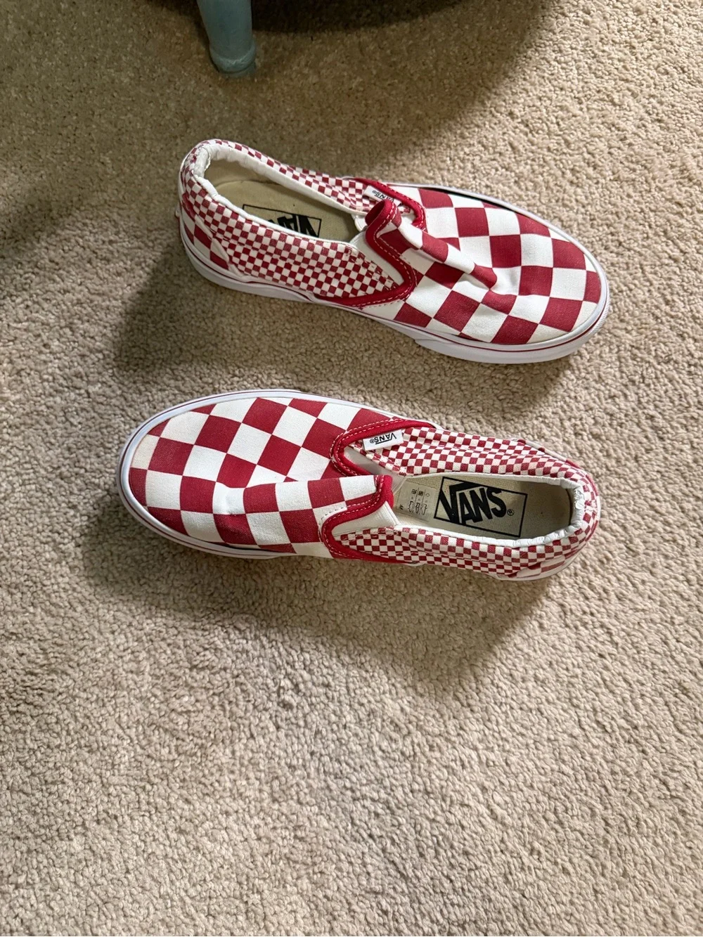 Vans checkerboard Classic Slip-On sneakers Sneakers Red White Mens 5.5 women’s 7